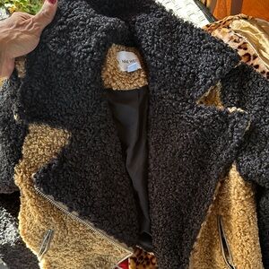Nine West Black and Brown Sherpa Jacket